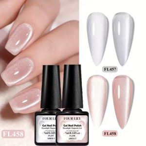 Bộ 2 Sơn Gel Móng Tay Từ Tính Hình Mèo Pha Lê Ánh Trăng Nhũ Hologram Lấp Lánh Dùng Cho Làm Móng Tại Nhà 7ml