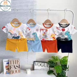 Bộ Quần Áo Trẻ Em Minky Mom Vải Cotton Lụa Cổ Tròn Phối Màu Dễ Thương Thiết Kế Mới Hiện Đại Cho Bé 0-8 Tuổi Mặc Đi Chơi Đi Học TN-IN152