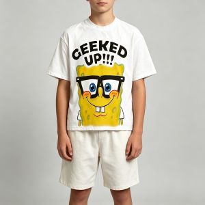 Hot Toys | SpongeBob SquarePants Graffiti Hardcore Hippie Art Men Women Tee Adults Children Boy Gril Top Kids Parent Child Cotton Tshirt