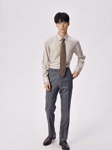 Business Long Sleeve Dress Shirt Thin Mid-eight Collar