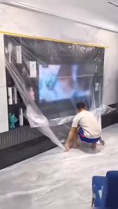 20M Masking Tape Furniture Protec Furniture Plastik Bening Tebal Tutup Ranjang Sofa Mesin Plastik