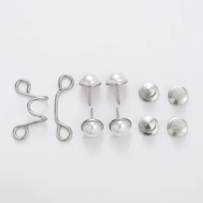 Adjustable Waist Buckle Extender No Sewing Pant Clips Waist Tightener Button for Jeans Skirts Sleeves Fit Button Pins Tool