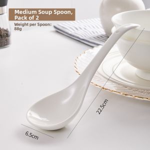 HANXIAO | Home-use Large Ceramic Soup Spoon Long Handle