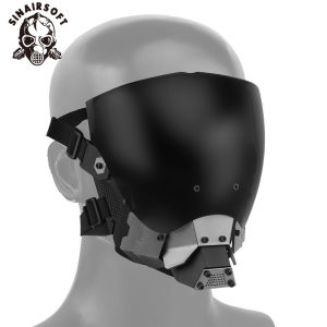 SINAIRSOFT chiến thuật bao kín mặt mặt nạ bảo vệ ngoài trời cơ khí cos đóng vai tròng kính đen Mặt nạ cá tính