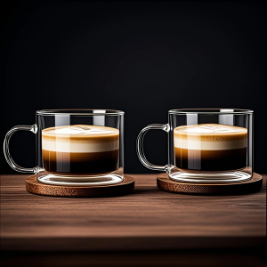1/2/4Pcs Novelty Glass Water Cups Double-Walled Insulated Water Cups 400ml Wide-Mouth Large-Capacity Glass Water Cups Coffee Glass Cups Mugs Breakfast Milk Cups High Borosilicate Transparent Glass Double-Walled Water Cups Suitable for Office Ho...
