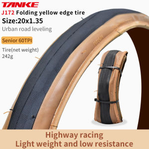 TANKE MTB Bicycle JILUER Foldable Gravel Tire Black/Yellow 60TPI Road BICYCLE Tire 26×2.25/27.5×2.1/2.2/29×2.2/700×25C/20×1.35