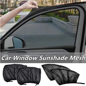 2/4 PCS Car Window Sunshade Mesh Front & Rear Side Window Cover Magnetic Anti-mosquito Net Screen
