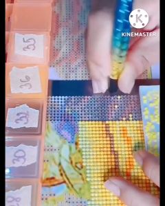 Tranh đính đá Mã đáo thành công (về tự đính) DF223