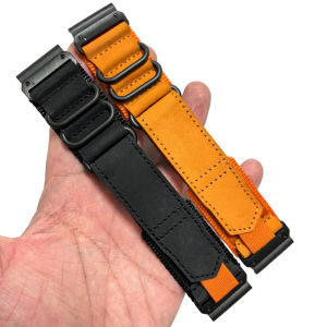 26mm QuickFit Leather + Nylon Watch Band For Garmin Fenix 8 51mm 7X 6X 5X Plus/Epix Pro/Quatix/TACTIX/Instinto 3 50mm 2X Strap