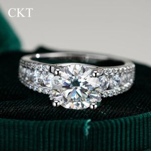 codCKT Designer Girl Birthday Gift 18K White Gold Rings 3ct D Color Moissanite Diamonds Platinum Pt950 Fine Jewelry Engagement Ring