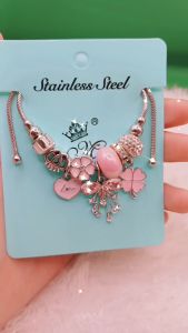 Gelang Serut Charm 02 Titanium Anti Karat dan Tahan Lama Premium Quality PS006S