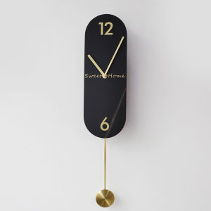 Minimalist Nordic Series Swing Wall Clock Hot Sale Fair-faced concrete Art Home Living Room Clock Simple Retro Creative INS Wall Decoration 35*55.5cm