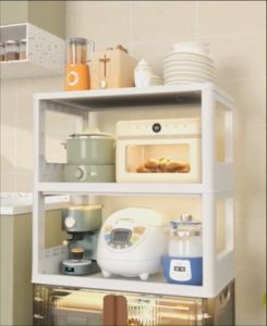 พร้อมส่งในไทย!! ชั้นวางของในครัว 3 ชั้น ขนาด 49/64 CM ประกอบง่าย พับเก็บได้ มีล้อ เคลื่อนย้ายสะดวก(ไม่รวมกล่อง)