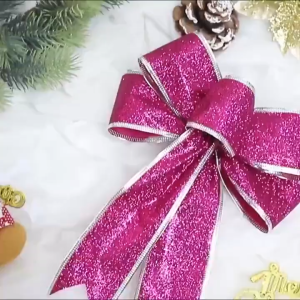 Christmas Bows Ornaments Christmas Tree Decoration Bowknot Mini Satin Ribbon Bows for Xmas Wreaths Gift Wrapping Supplies