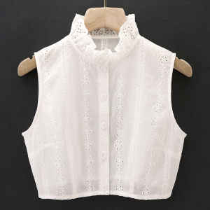 Autumn Winter Womens Fashion Necktie Decorative Fake Neck Leaf Edge White Cotton K-Style Ultra-Narrow Tie