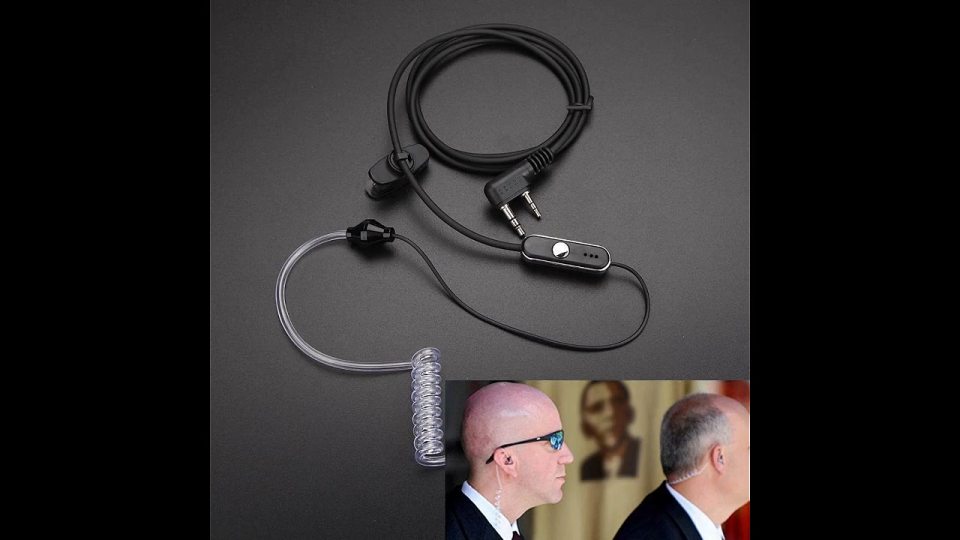 Baofeng 2 Pin PTT MIC Upgraded headphones With Noise Cancelling Microphone Tube In-Ear Earpiece for Kenwood TYT UV-5R BF-888S