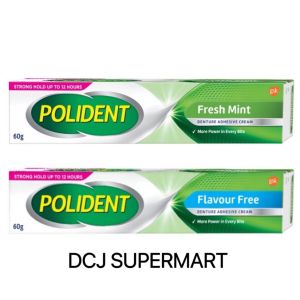 Polident Fresh Mint/Flovour Free Denture Adhensive Cream 60G/20G