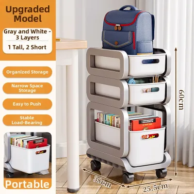 MEIZHUFU | Movable Book Storage Rack Multi-level