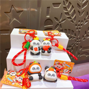 Creative Panda Good Luck Carp Doll Keychain Bag Pendant Best Friend Gift Couple Bookbag Decorations PVC+Hardware Material