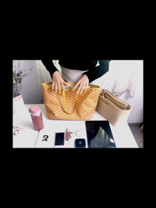 Felt Insert Bag  Multi-Functional Travel Organizer Handbag Tote Cosmetic Shaper WomenS Luxury Liner Bag Makeup Pouch Storage Bag fits for Go-yard GM PM Mini Tote Bag