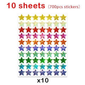 350/1050Pcs Colorful Holographic Foil Star Reward Stickers Student Planner Behavior Awards School Classroom Teacher Supplies