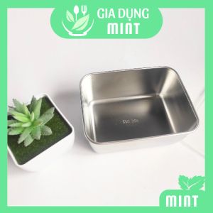 Hộp inox chống rỉ kèm nắp nhựa bảo quản thực phẩm đa năng