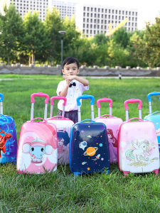 Cartoon Childrens Luggage Suitcase Travel Bag with Four-Way Wheels 16 Inch 18 Inch Girls Style Kids Pullman Bag
