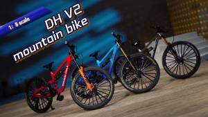 V10 Simulation Dual Shock Absorber Alloy Soft Tail Downhill Mountain Bike Model Toy Bicycle Collectible Scale Representation