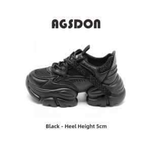 Agsdon | Height Increasing Breathable White Thick Sole Dad Shoes Women