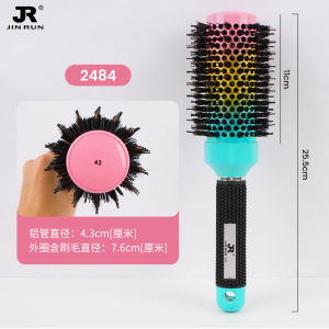 Aluminum Tube Hair Brush Curling Comb Pigtail Hairdressing Styling Brush Ladies Hair Volumizing Beauty Hair Rolling Comb
