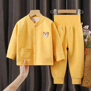 Warm German Velvet Baby Clothes Set Autumn Winter Sleepwear Separate Sweater And Pants for 6-18 Months Old Kids Boys And Girls