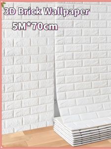 3D Foam Brick Wallpaper Fashion Self-Adhesive Wall Sticker Thick Waterproof Fast Simple Room Home Decor