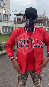 Jaket Varsty Chicago Bulls Vintage Merah Tasan Bordir JunasCloth