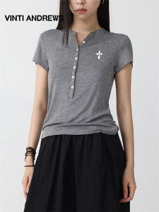 Cooling Short Sleeve Henry Collar Womens Top