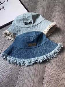Women Cotton Fisherman Hat Bucket Hats Summer Sunscreen Panama Denim Fabric Sunbonnet Outdoor Casual Fisherman Hat Beach Cap