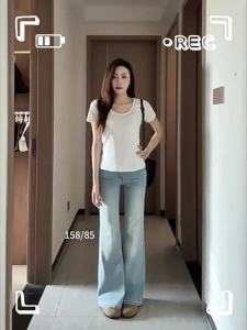 MZVZ | Quần Jeans Phong Cách Rộng Xòe Đùi Thấp