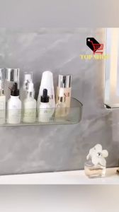 TOP SHOP Wall Shelf Punch-Free Wall-mounted Household Kitchen Bathroom Cosmetics Storage Rack Folding Wall Shelf Home Accessary