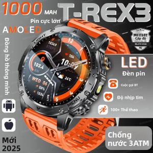 Đồng Hồ Thông Minh T-Rex 3 Cấp Quân Sự Pin 1000mAh Chống Nước IP69K GPS Gọi Bluetooth HD 100+ Chế Độ Thể Thao Dành Cho Nam
