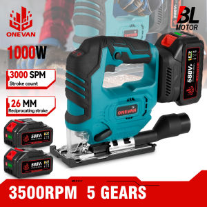 Cordless Jig Saw Brushless Electric Jig Saw Jig Saw Machine Adjustable Blade 3 Variable Speed Woodworking Tool for Makita 18V Battery