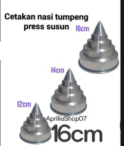 Cetakan tumpeng susun 3. ukuran 16 cm.tumpeng candy candy full pres almunium termurah