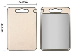 Double Sided Cutting Board 304 Stainless Steel And Wheat Straw Chopping Board With Knife Sharpener Garlic Grinder Juice Groove