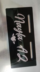 Plat Nama Sepeda Listrik Akrilik Custom Bebas Nama Sendiri Elegant