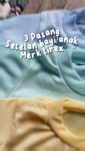 3 pasang setelan kaos oblong & celana panjang bayi anak merk tirex