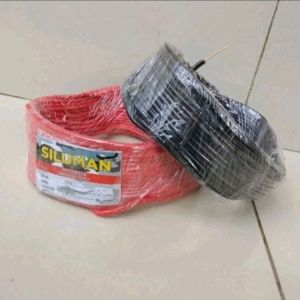 Kabel NYA 2.5mm SILUMAN 25 YARD Warna HITAM DAN MERAH Kawat TEMBAGATunggal Kabel yg biasanya untuk keperluan Instalasi Listrik perumahan  Kualitas Bagus.. tidak mudah terkelupas menjadikan pilihan yg cocok untuk anda
