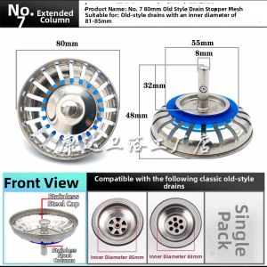 Vintage Kitchen Sink Strainer Drain Plug Vegetable Washing Basin Water Tightening Umbrella Old Style Kitchen Sink Accessories