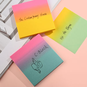 50sheets Stickers Transparent Sticky Notes Waterproof Fluorescence Adhesive Labels Student Memo Pad Stationery School Office
