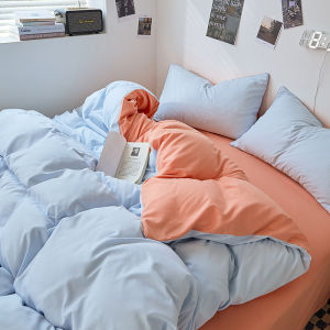 LINGYUN | Durable Solid Color Bed Sheet Set Cotton 150x200 Green