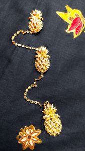 Kerongsang Nyonya Rantai cum Pendant(Ong Ong Lai)Solid Gold Plated Exclusive Limited Edition High Quality(Pineapple)