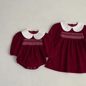 Spring Autumn Kids Baby Girls Long Sleeve Sweet Solid Color Princess Dress New Kids Baby Girls Dress Children Clothes Dress