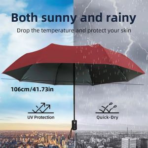 24 Bones Super Windproof Umbrella All Weather Umbrellas Large Size Fully Automatic Umbrella UV Protection Sunshade Travel